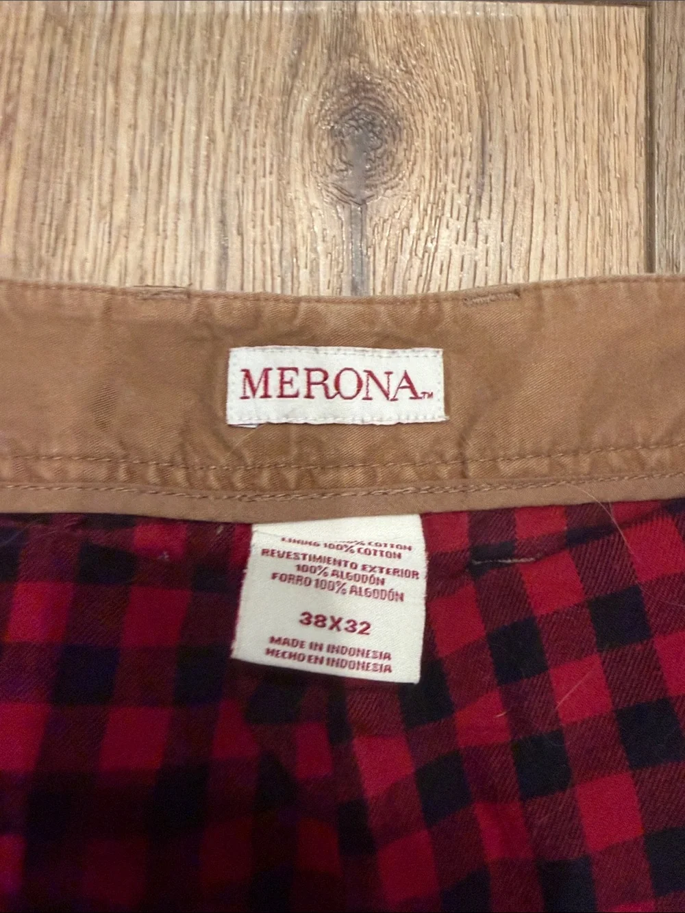 Merona Flannel Lined Chinos 38x32 100% Cotton Winter Workwear